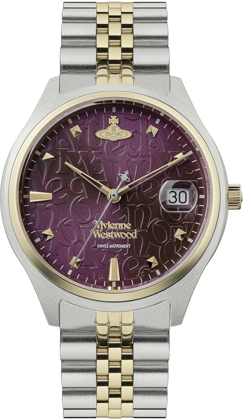Vivienne Westwood VV261BYSG vue de côté, bracelet acier