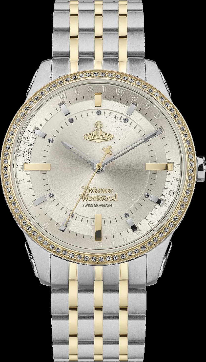 Vivienne Westwood VV262LGYSG vue de côté, bracelet acier