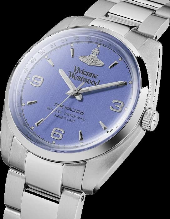 Gros plan sur le cadran violet de la Vivienne Westwood VV274MBLSL