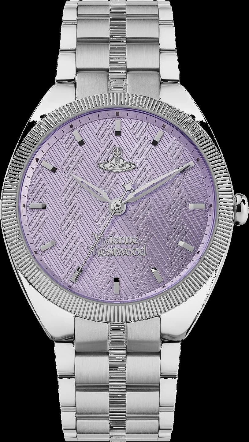 Vivienne Westwood VV281PPSL vue de côté, bracelet acier