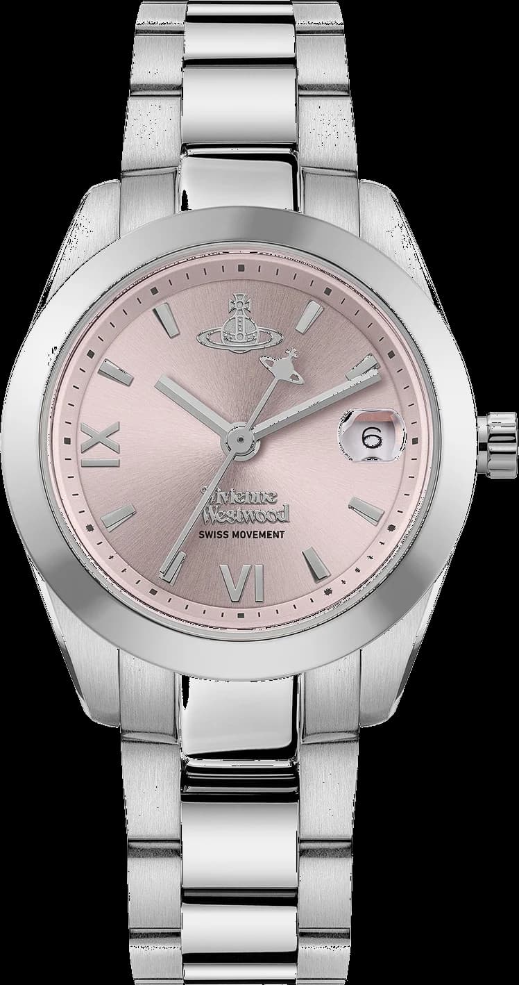 Vivienne Westwood VV292PKSL vue de côté, bracelet acier