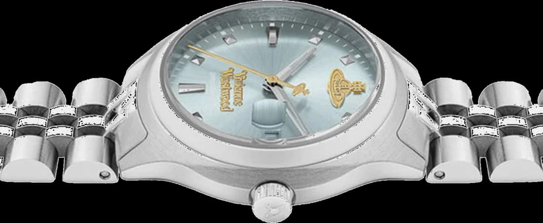 Vivienne Westwood VV311LBLSL Silver Stainless Steel and Blue Dial Women's Watch vue 5