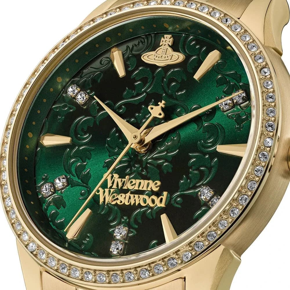 Montre Vivienne Westwood VV327GRGD femme détail cadran vert