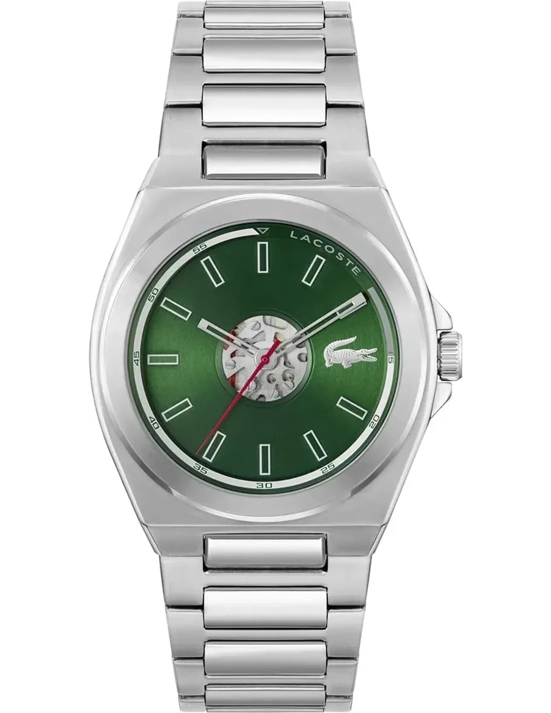 Lacoste 2011335 vue de côté, bracelet acier