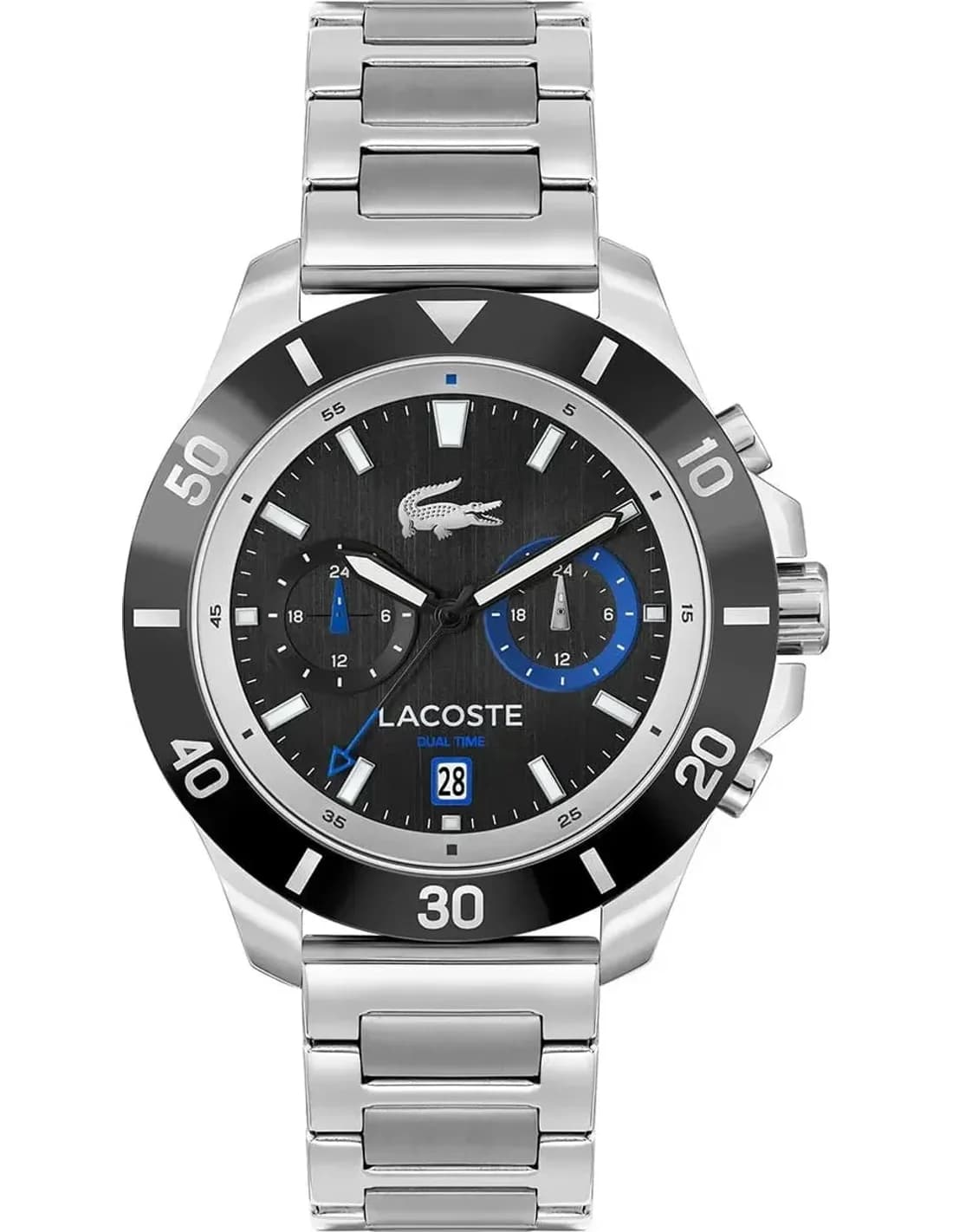 Lacoste 2011342 vue de côté, bracelet acier