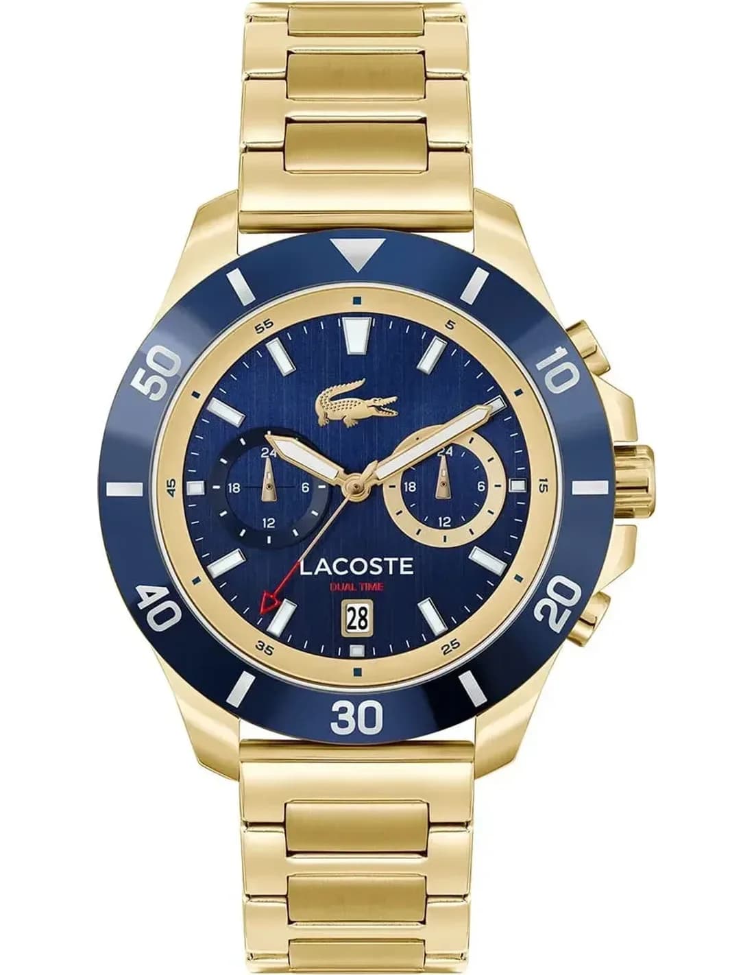 Lacoste 2011343 vue de côté, bracelet acier